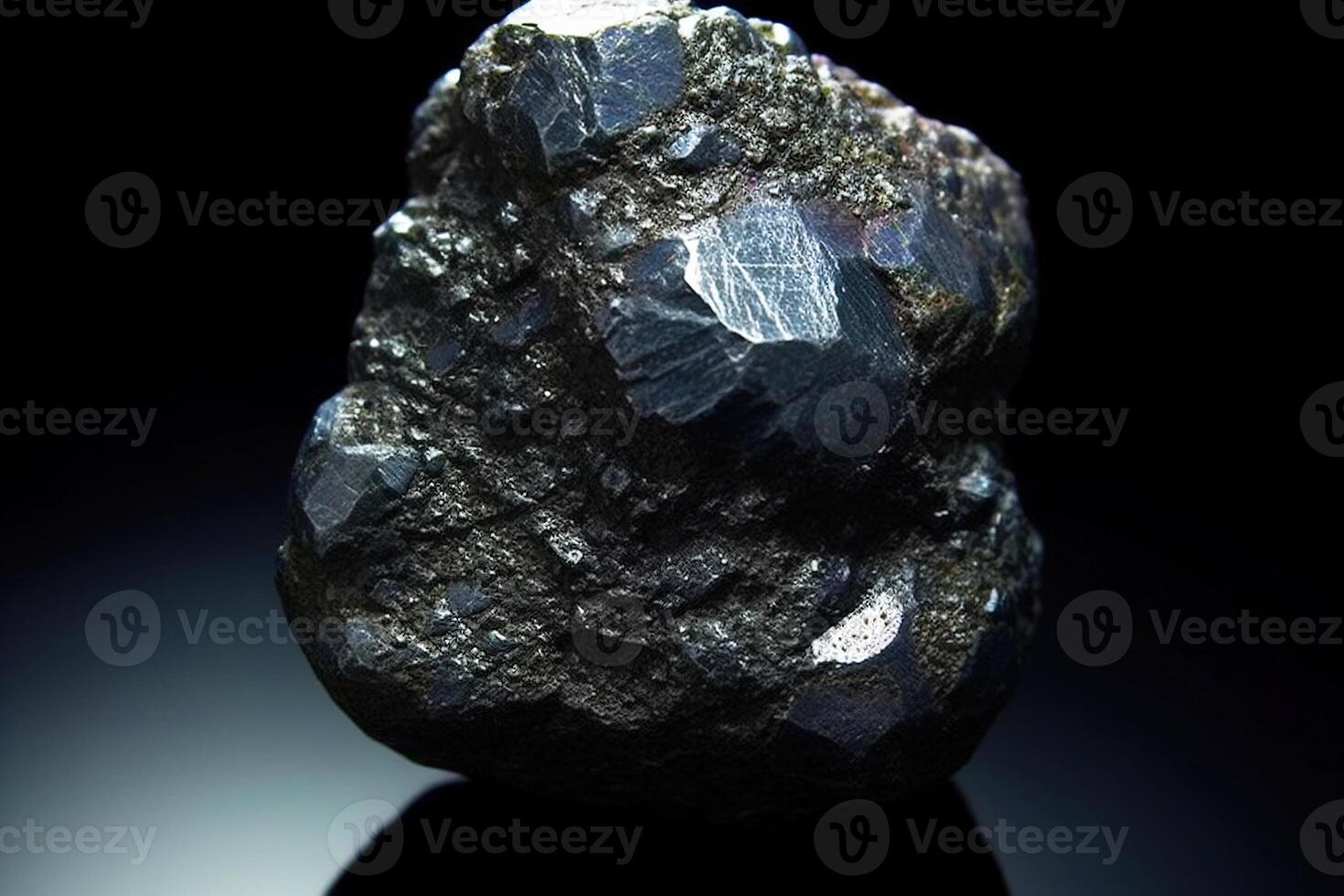 Miargyrite fossil mineral stone. Geological crystalline fossil. Dark background close-up. photo