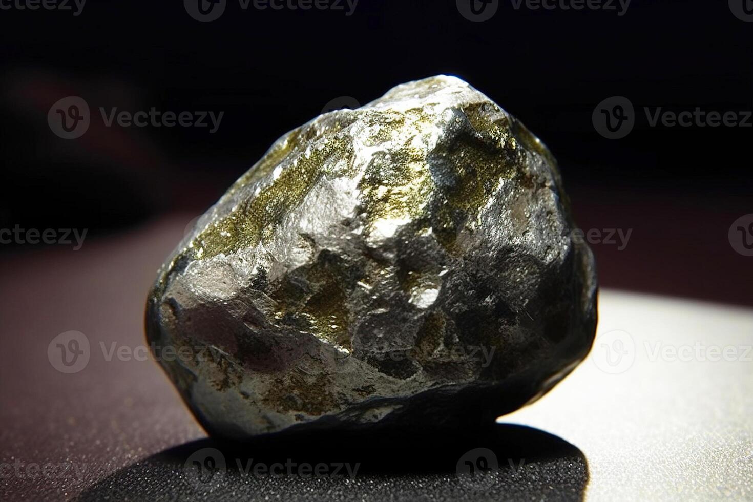 Moschellandsbergite fossil mineral stone. Geological crystalline fossil. Dark background close-up. photo