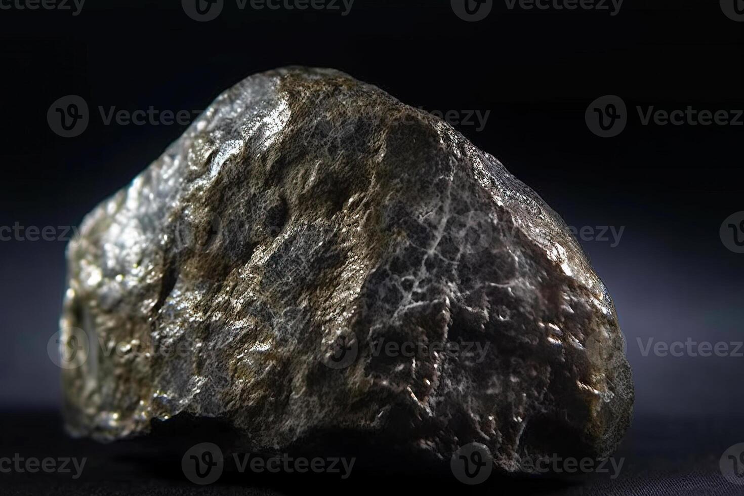 Tongbaite fossil mineral stone. Geological crystalline fossil. Dark background close-up. photo