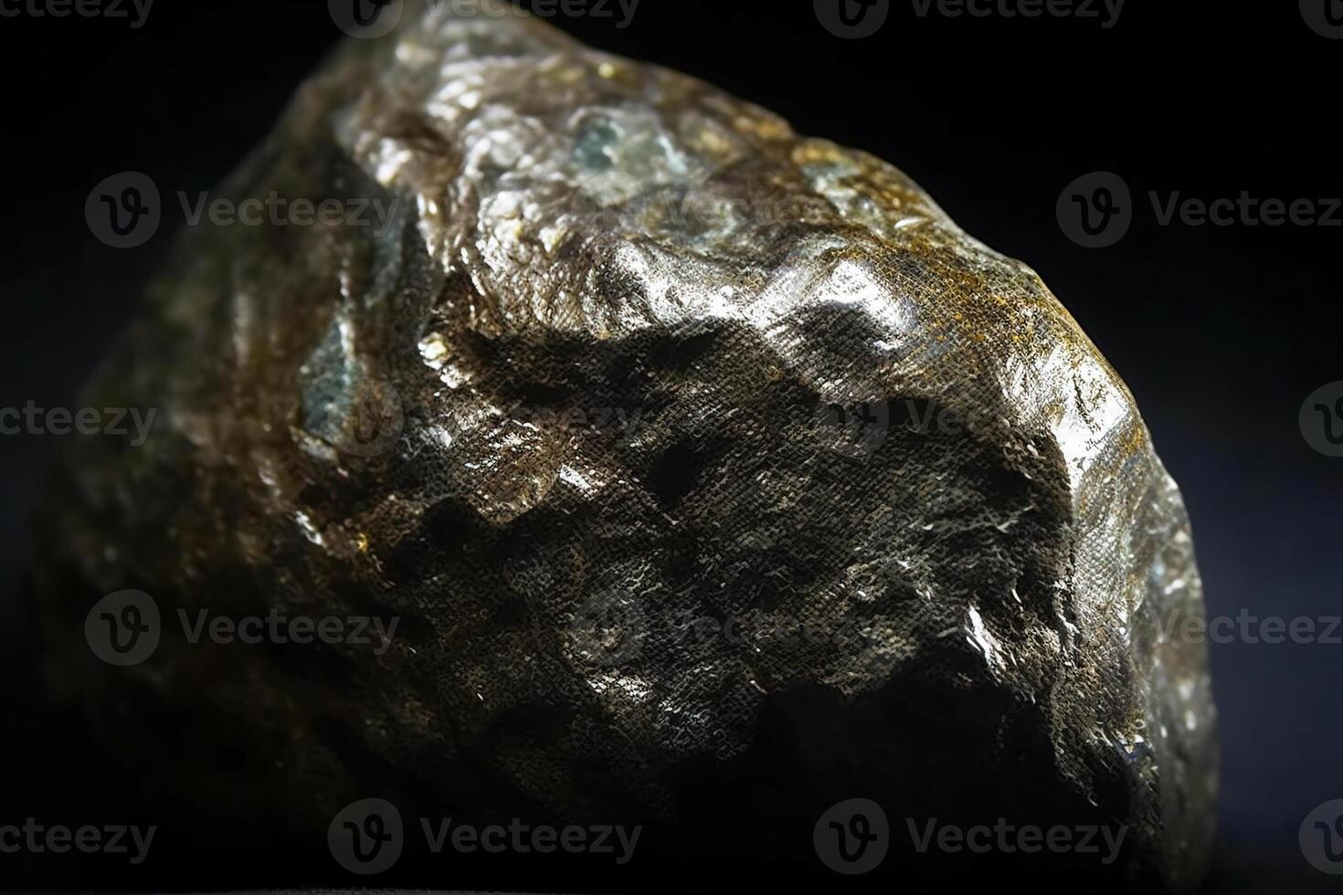 Tongbaite fossil mineral stone. Geological crystalline fossil. Dark background close-up. photo