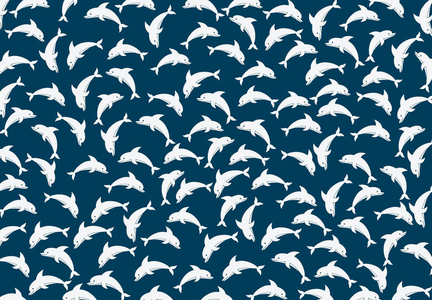 Dolphin repeating fabric pattern vector