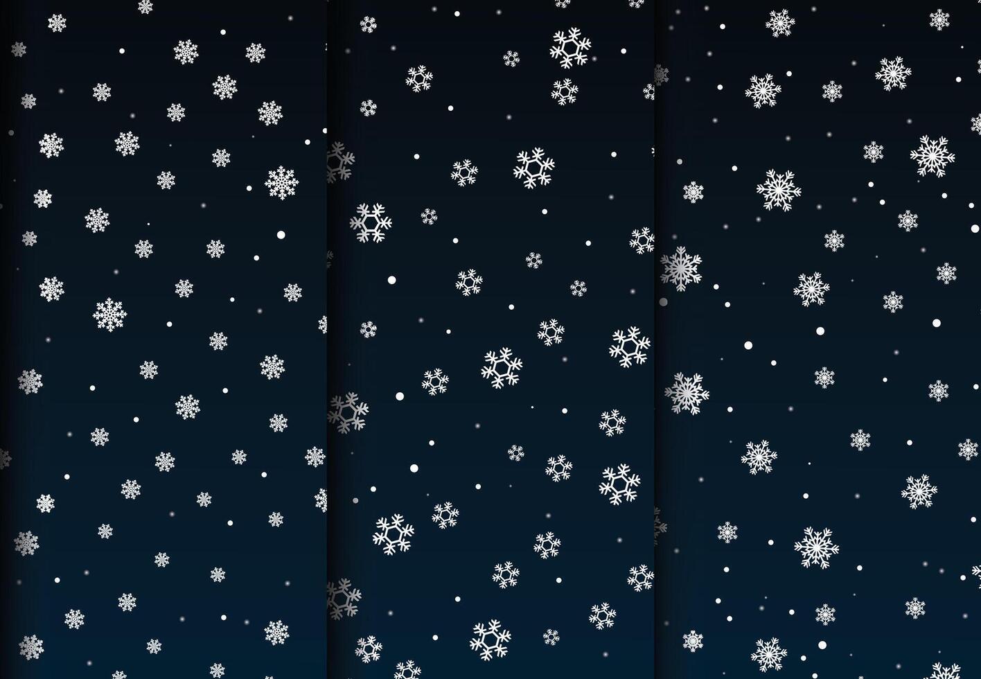 Set of snow background patterns vector