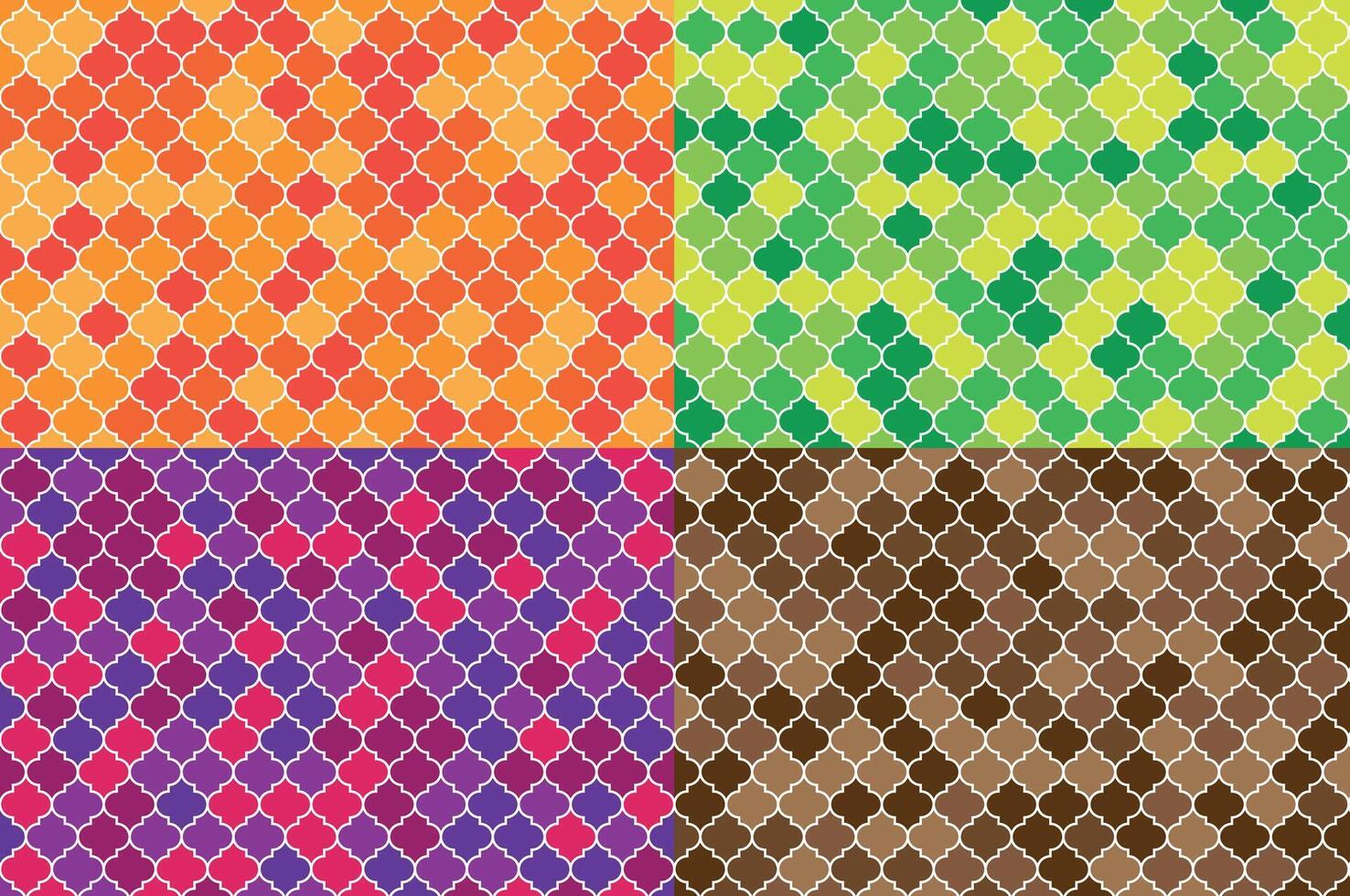 Set of Arabic Colorful Seamless Patterns vector