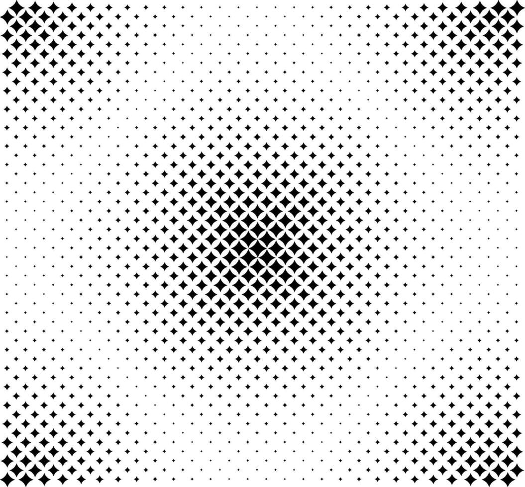 Black stars diamond halftone pattern vector