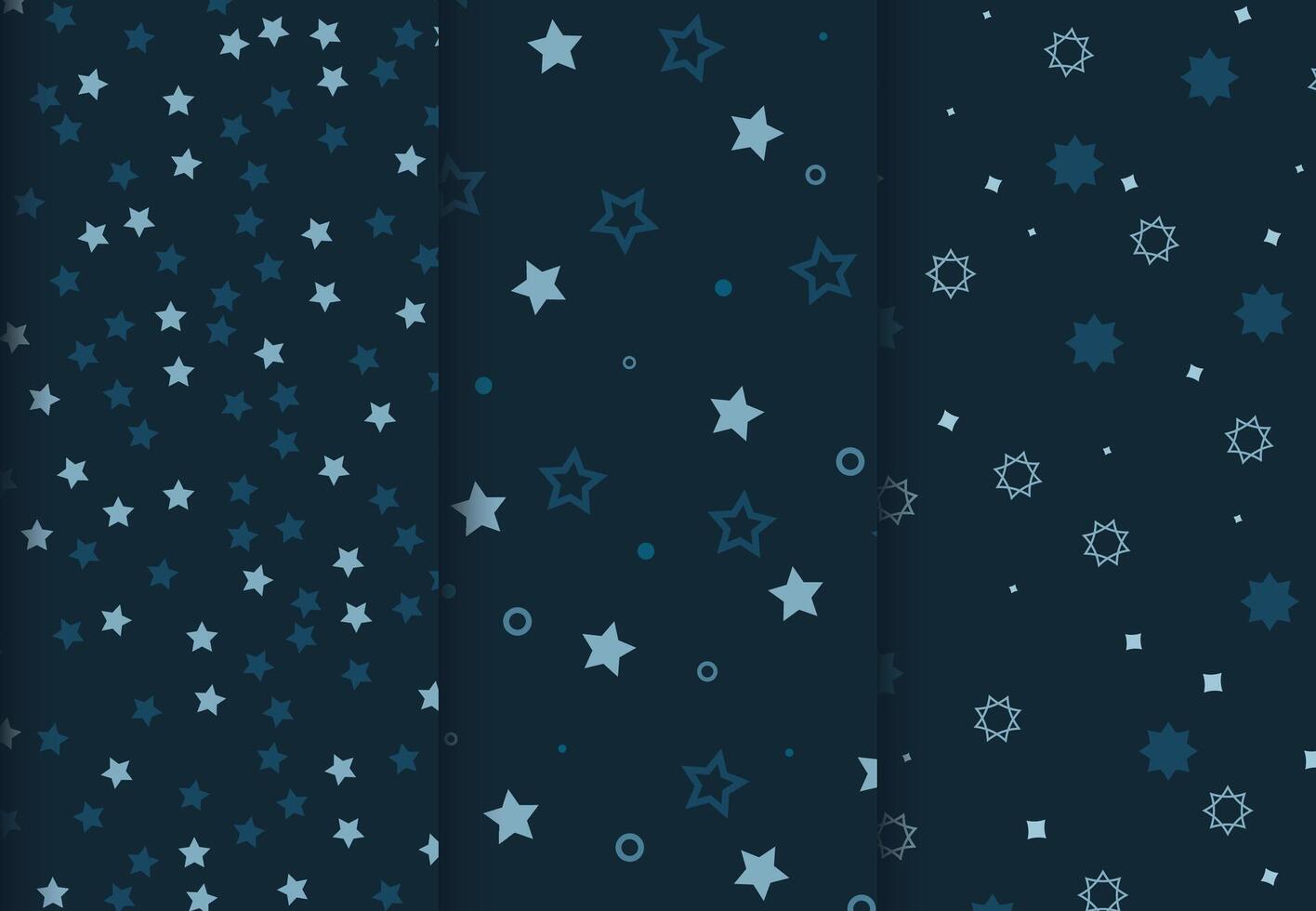 Blue star pattern set vector