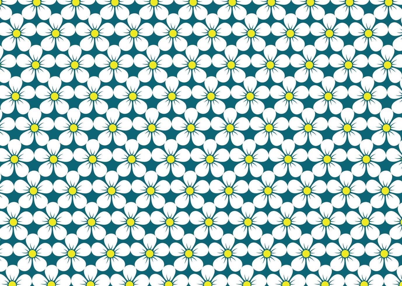 White and Yellow Flower Pattern vector