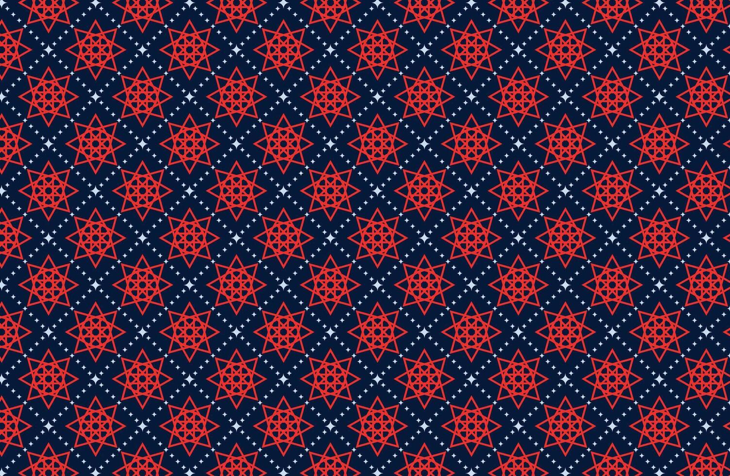 Red and White stars seamless fabric pattern vector