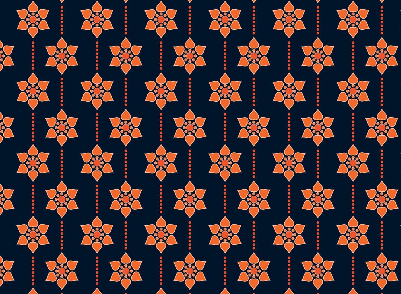 Orange Flowers Floral Pattern vector