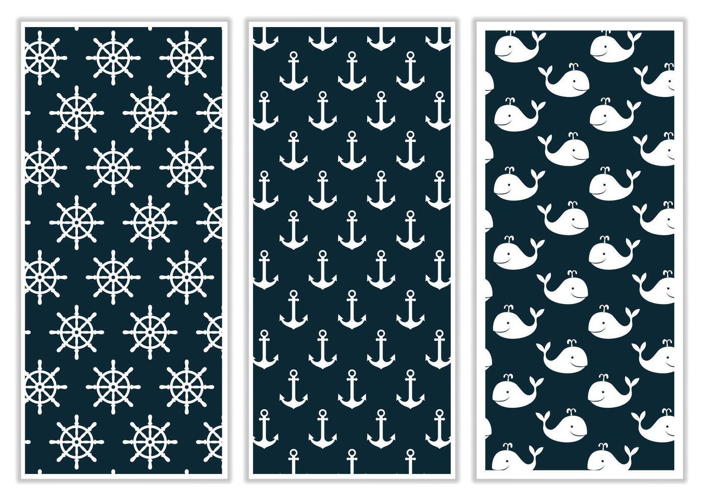 Marine fabric pattern design vector