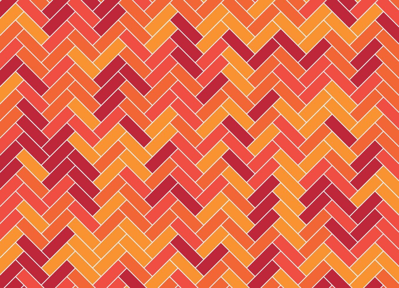Colorful red orange and yellow herringbone pattern vector