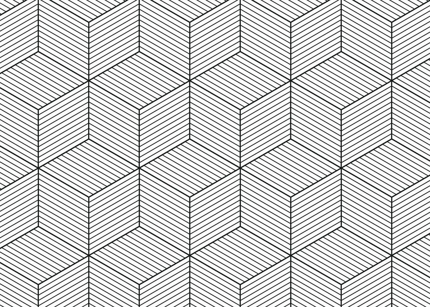 Seamless Hexagonal Lines Cube Pattern vector
