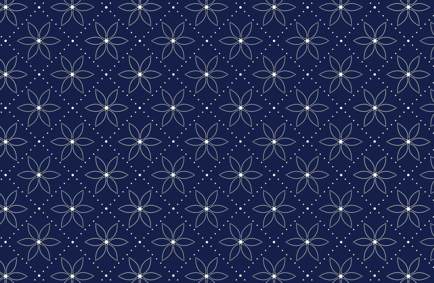 Seamless pattern with white dotted flowers vector