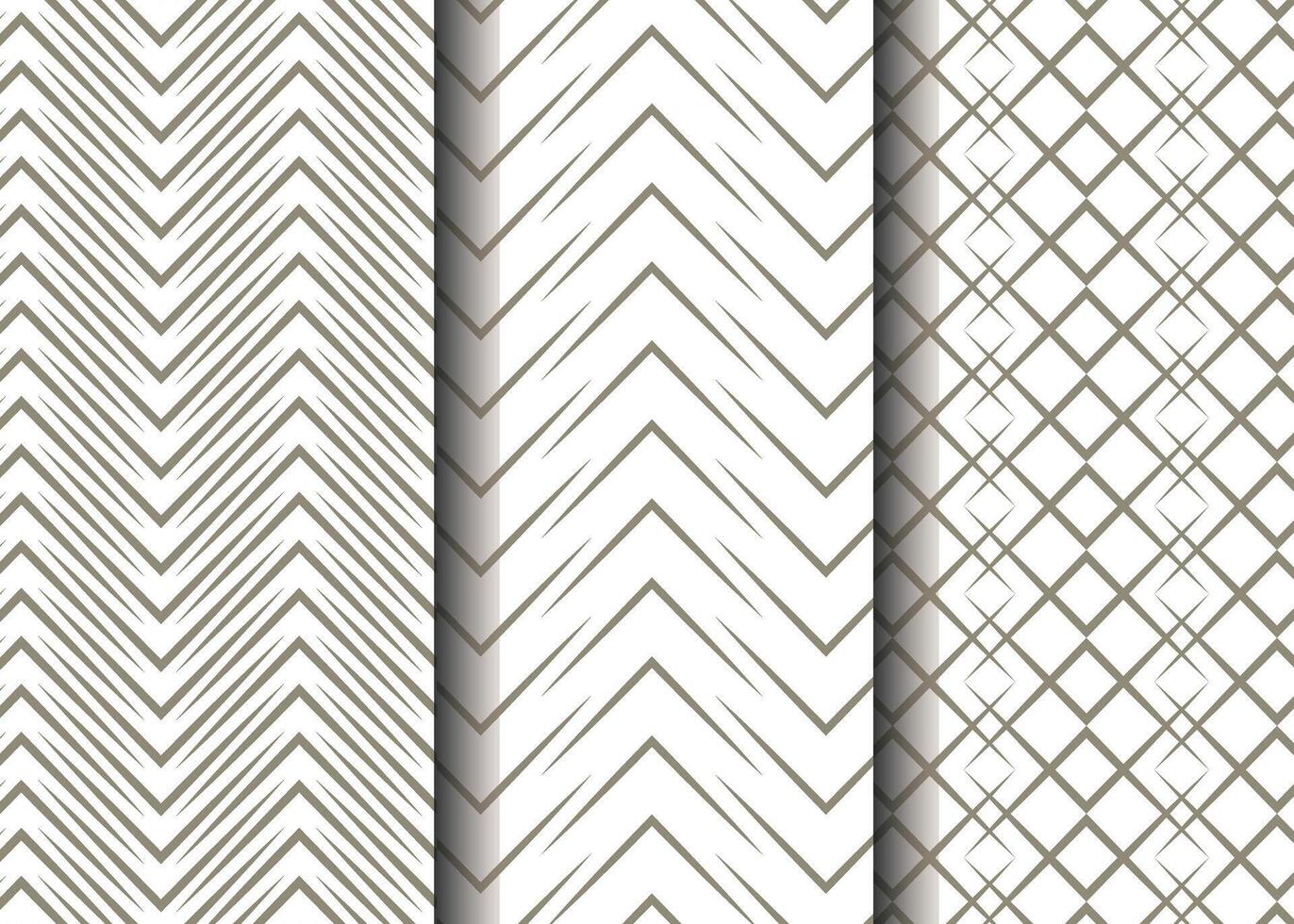 Seamless abstract striped pattern set vector