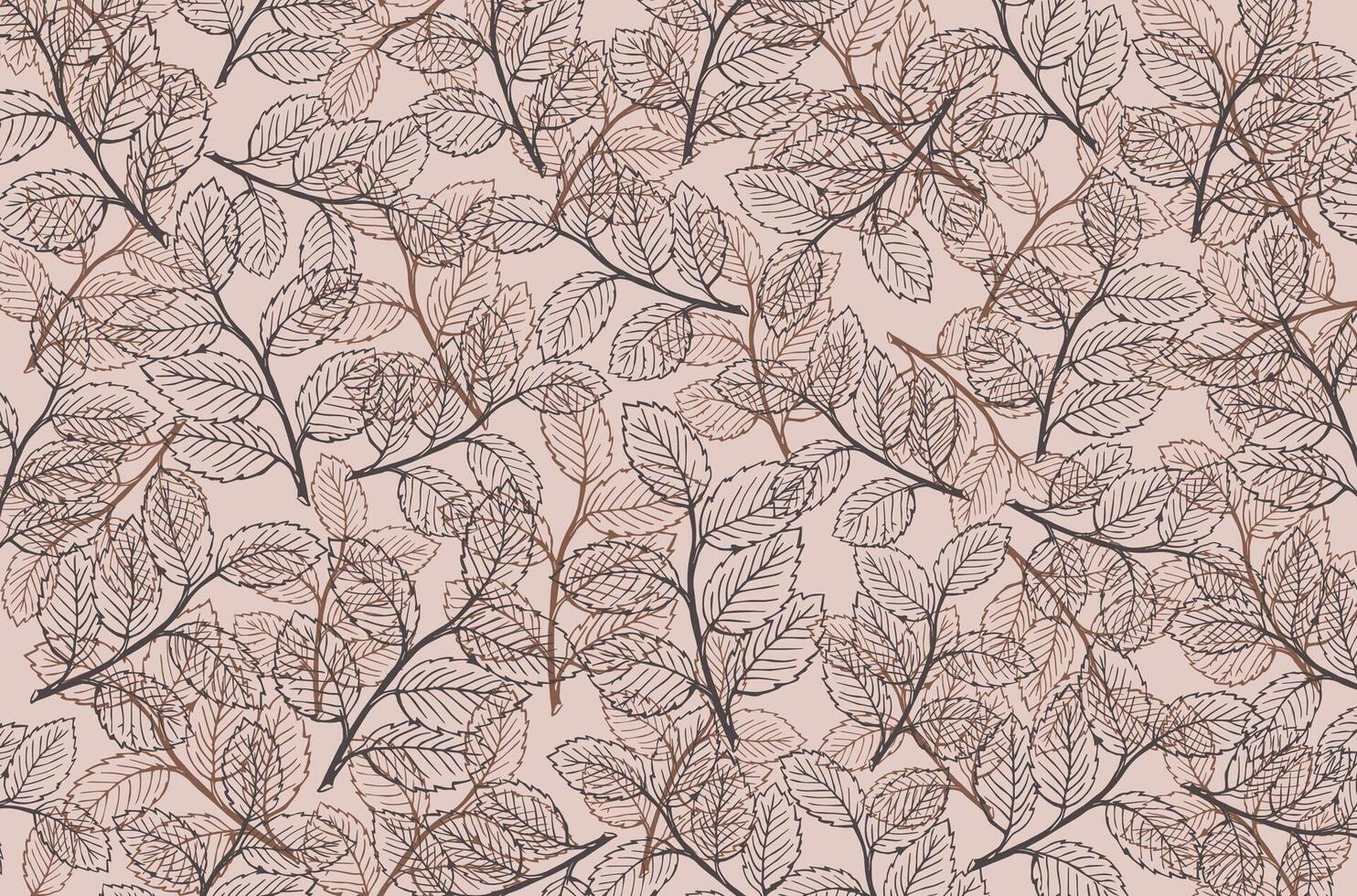 Floral seamless leaves pattern background vector