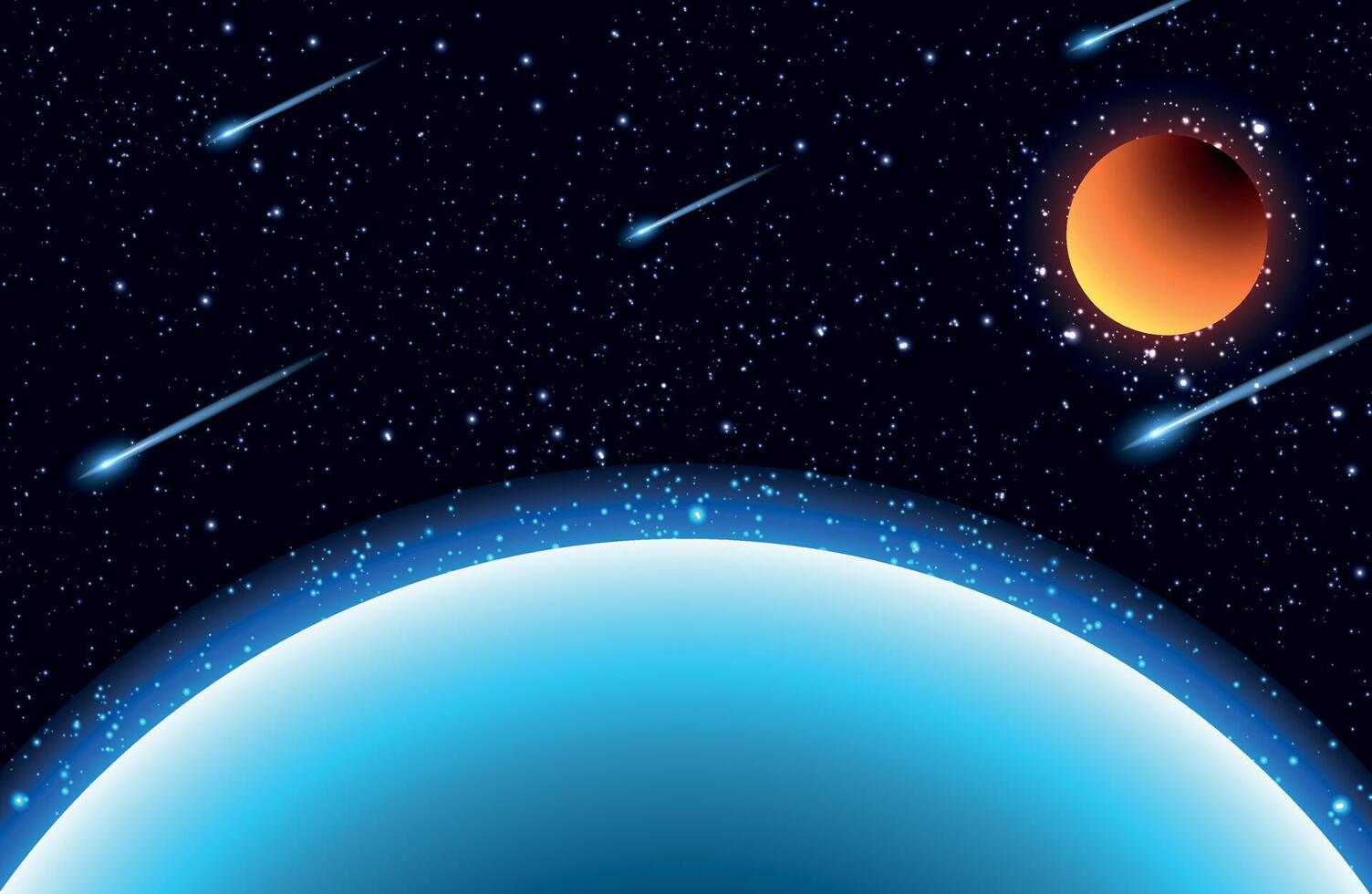Space background with stars and planets vector