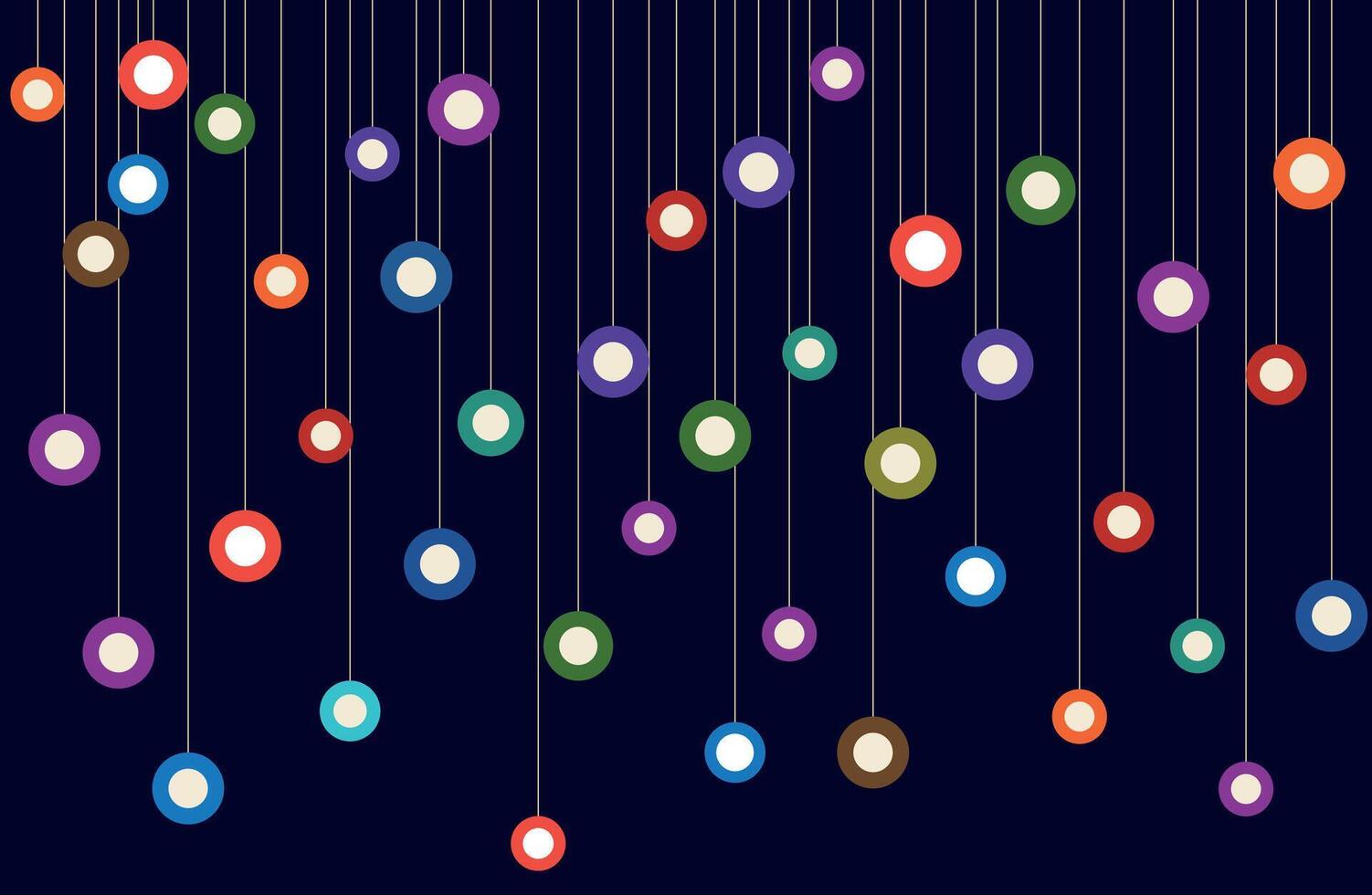 Colorful hanging balls design vector