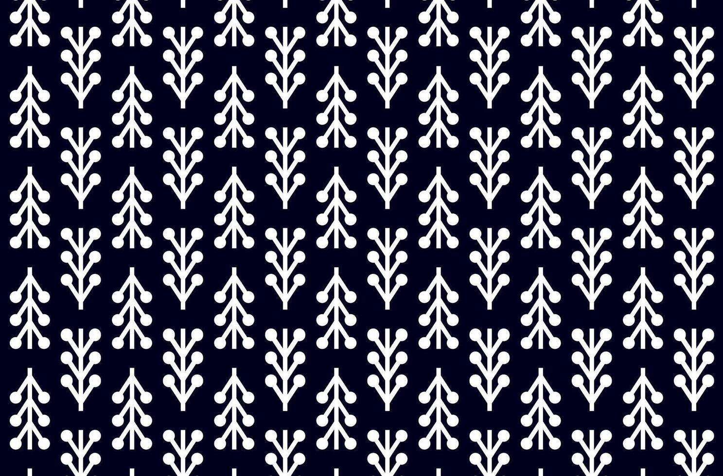 Blue background with white flower fabric pattern vector
