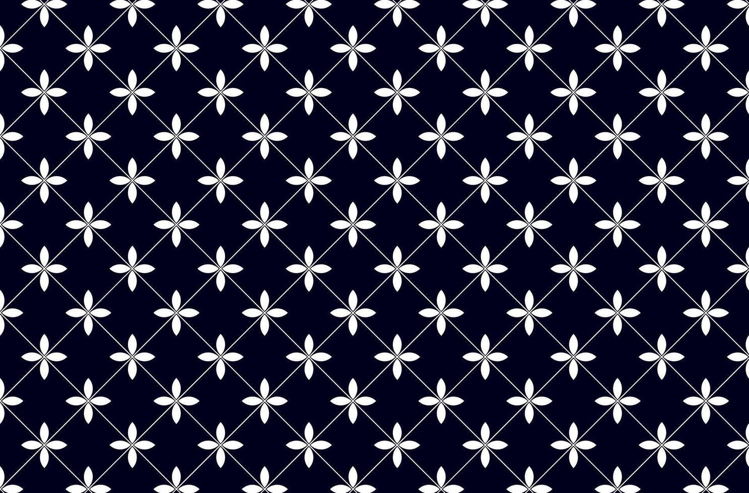Blue background with white flower fabric design vector