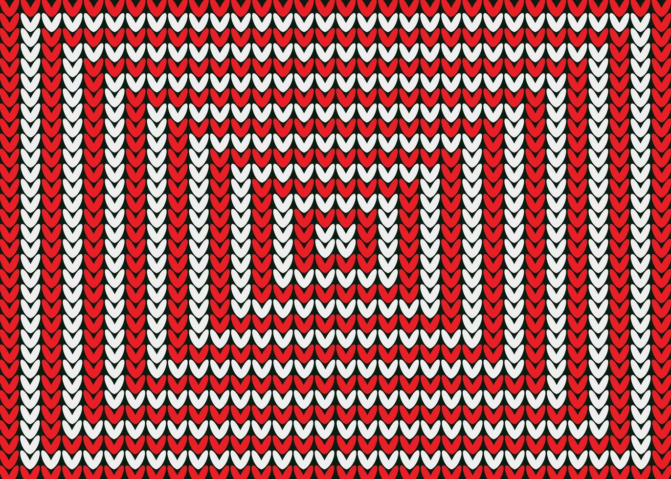 Red and White knitted pattern for Christmas vector