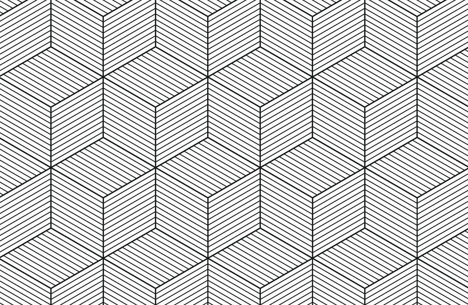 Hexagonal Line Cube Pattern vector