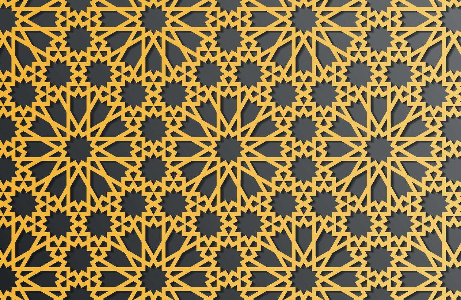 Golden Color Traditional Islamic Pattern vector