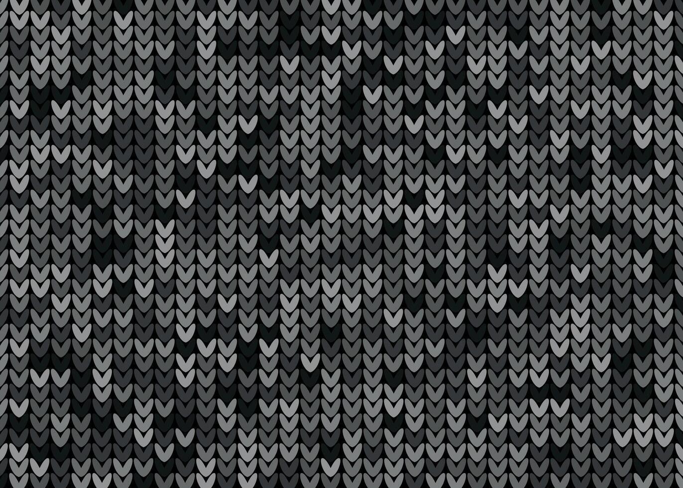 Seamless knitted black and white pattern vector