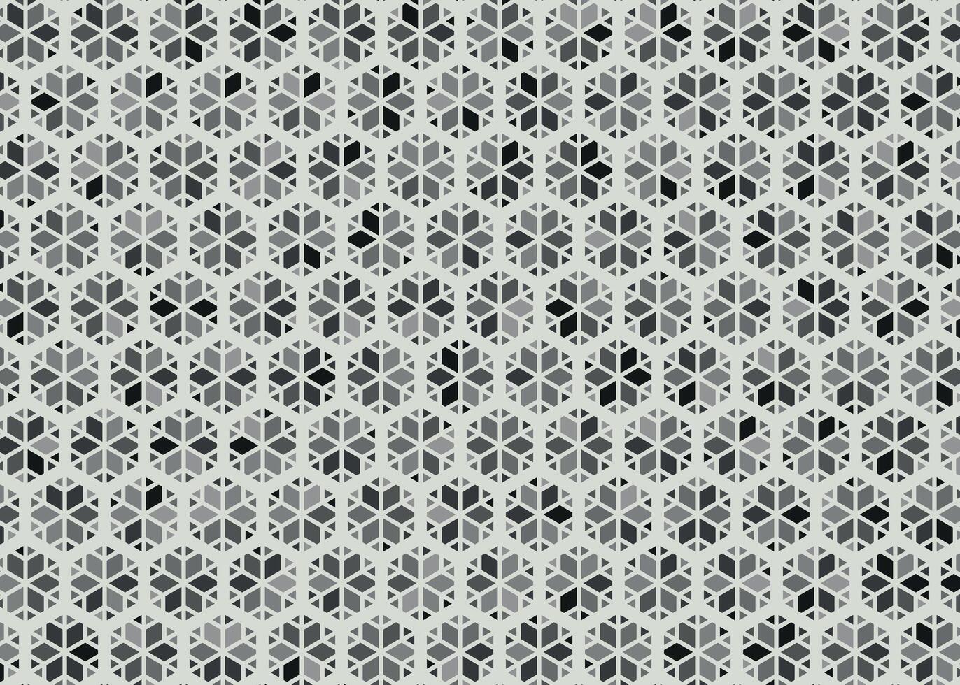 Geometric Art Deco Style Stars Pattern Black On White Background vector