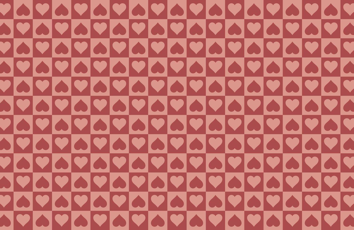 Red colour hearts fabric pattern vector