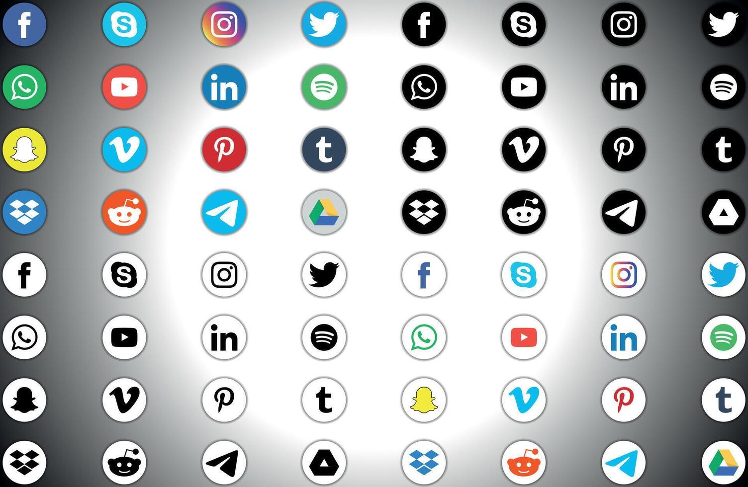 Social media icon set vector
