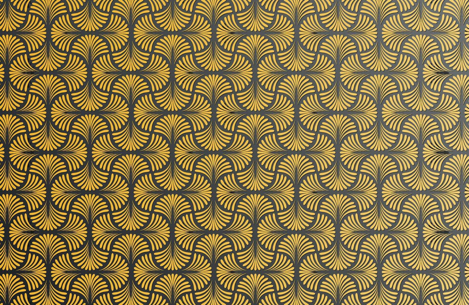 Golden Color Classic Floral Pattern vector