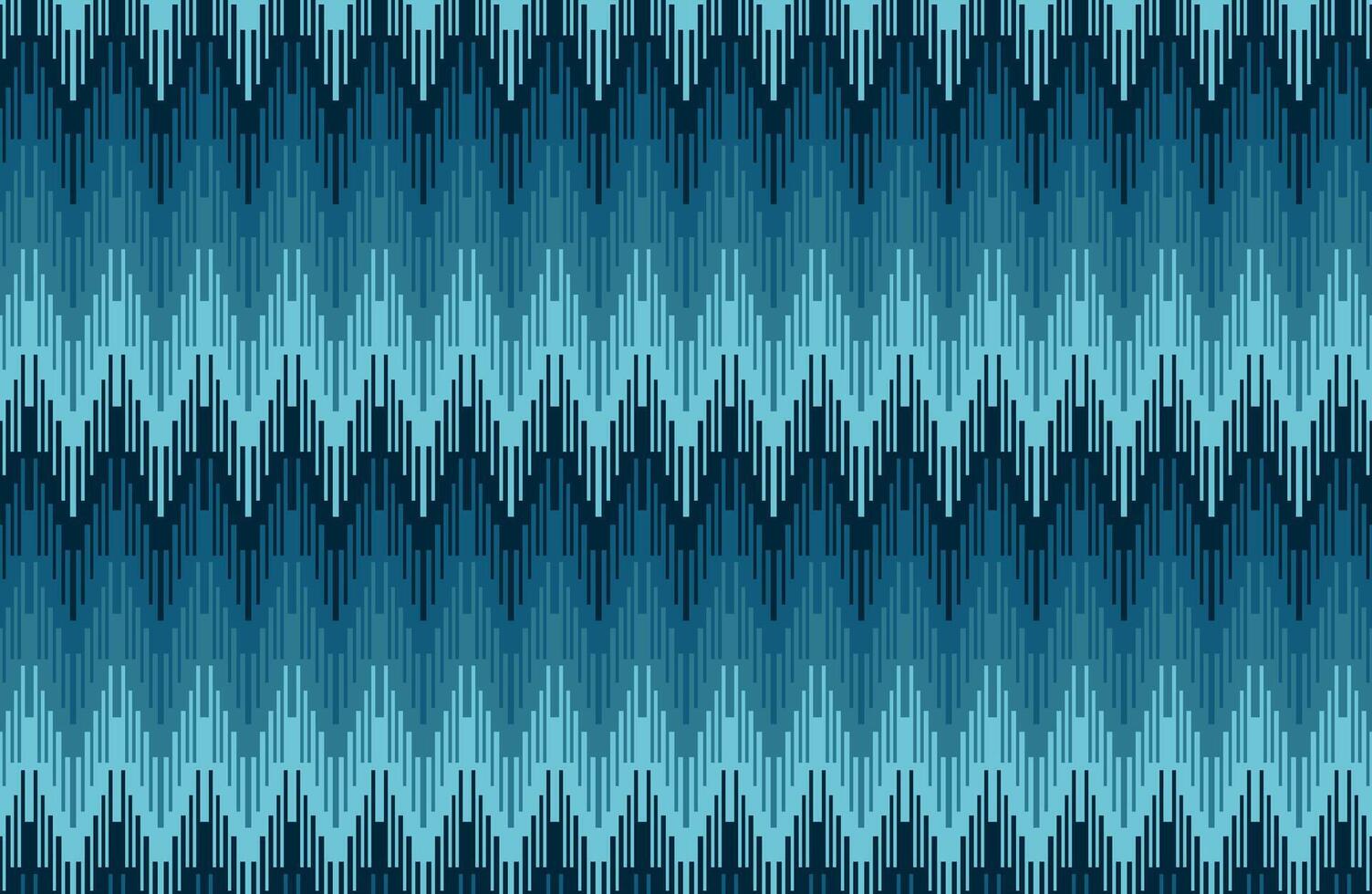 Blue Zigzag Ikat Fabric Pattern vector