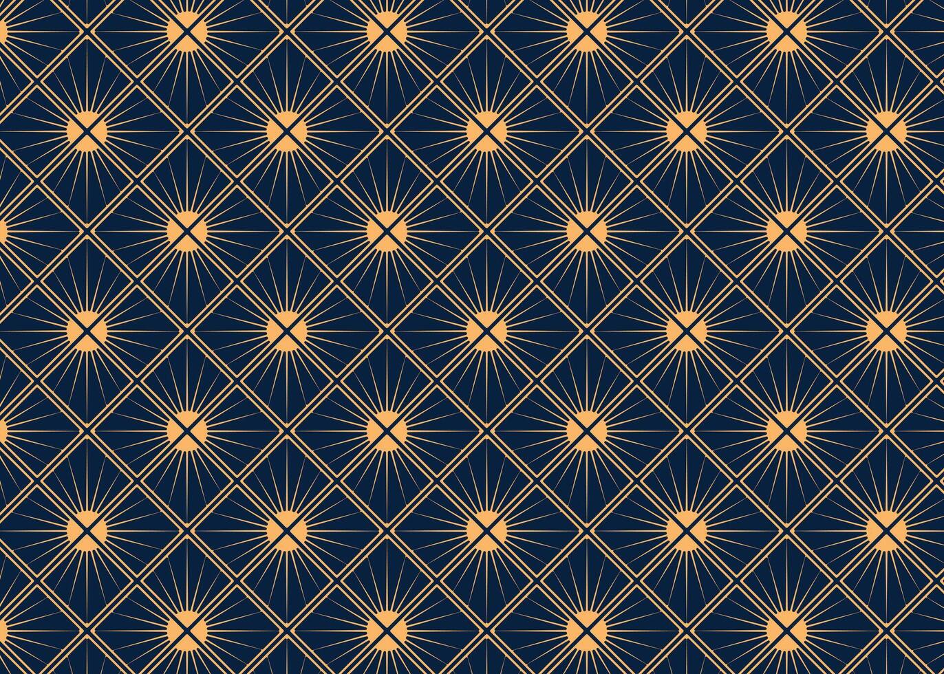 Golden Rays Geometric Fabric Pattern vector