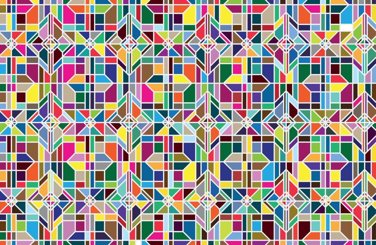 Colorful Stained Glass Pattern vector