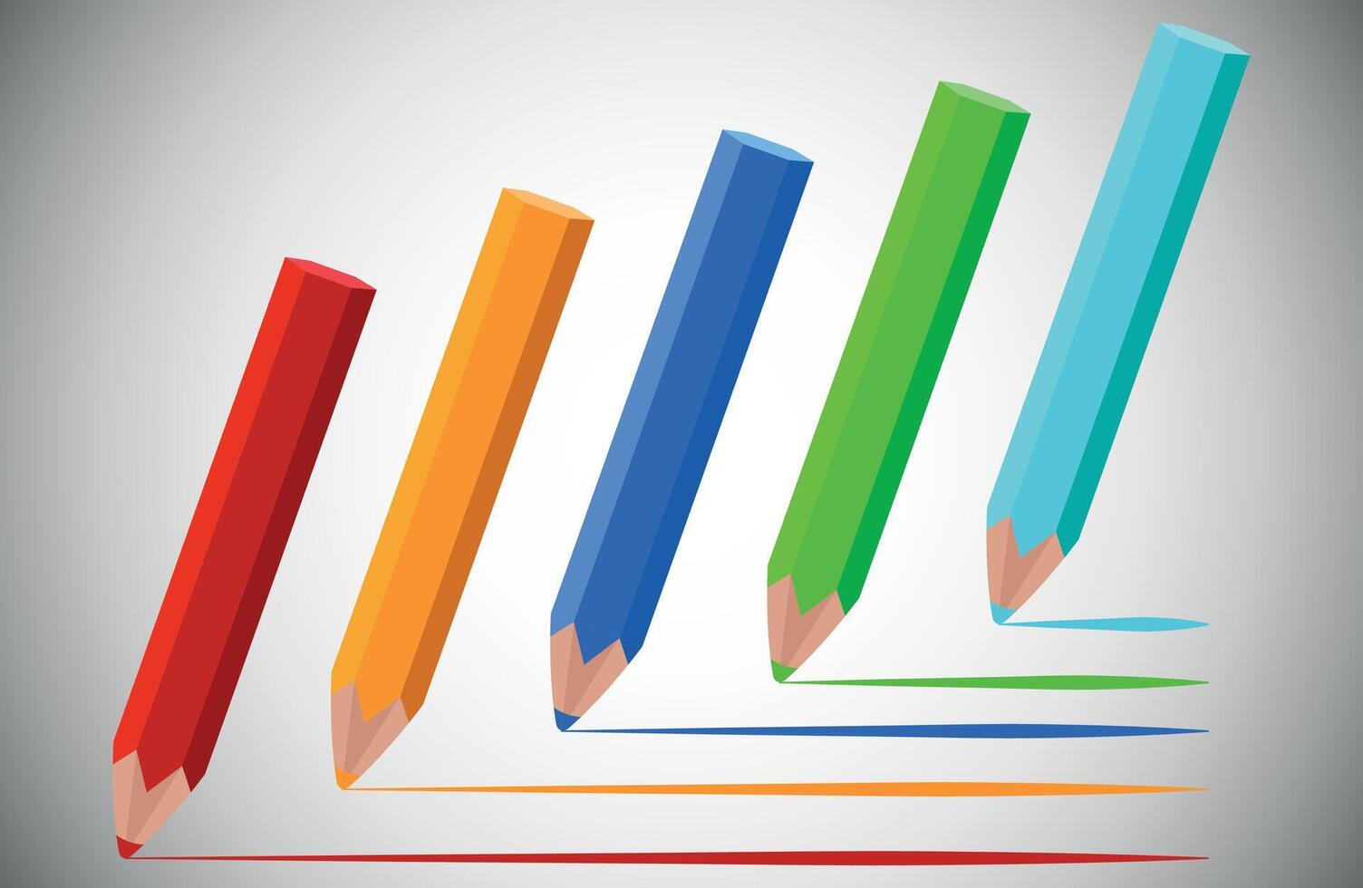 Wooden Color Pencil Set vector