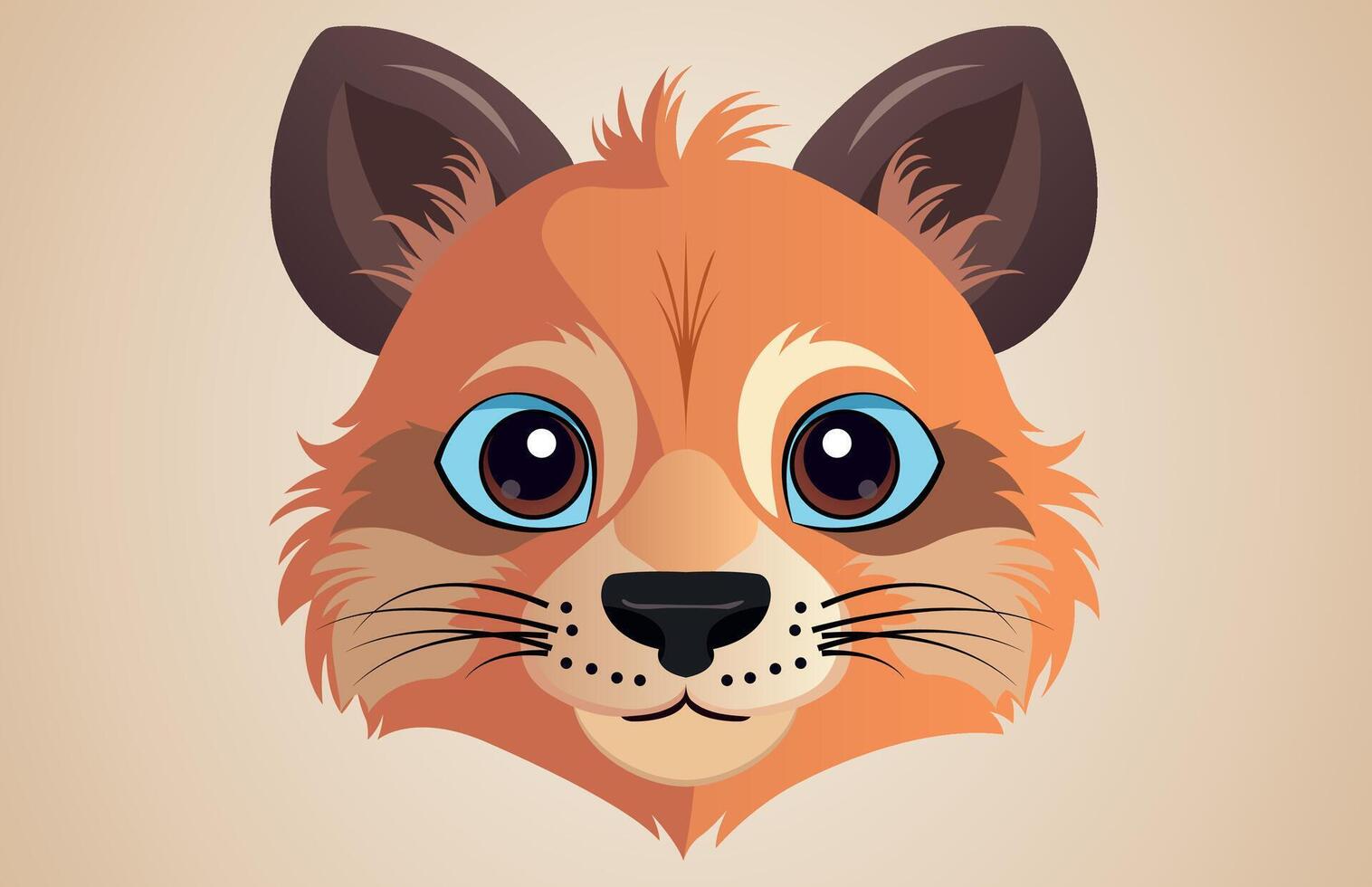 Cute animal cartoon face vector