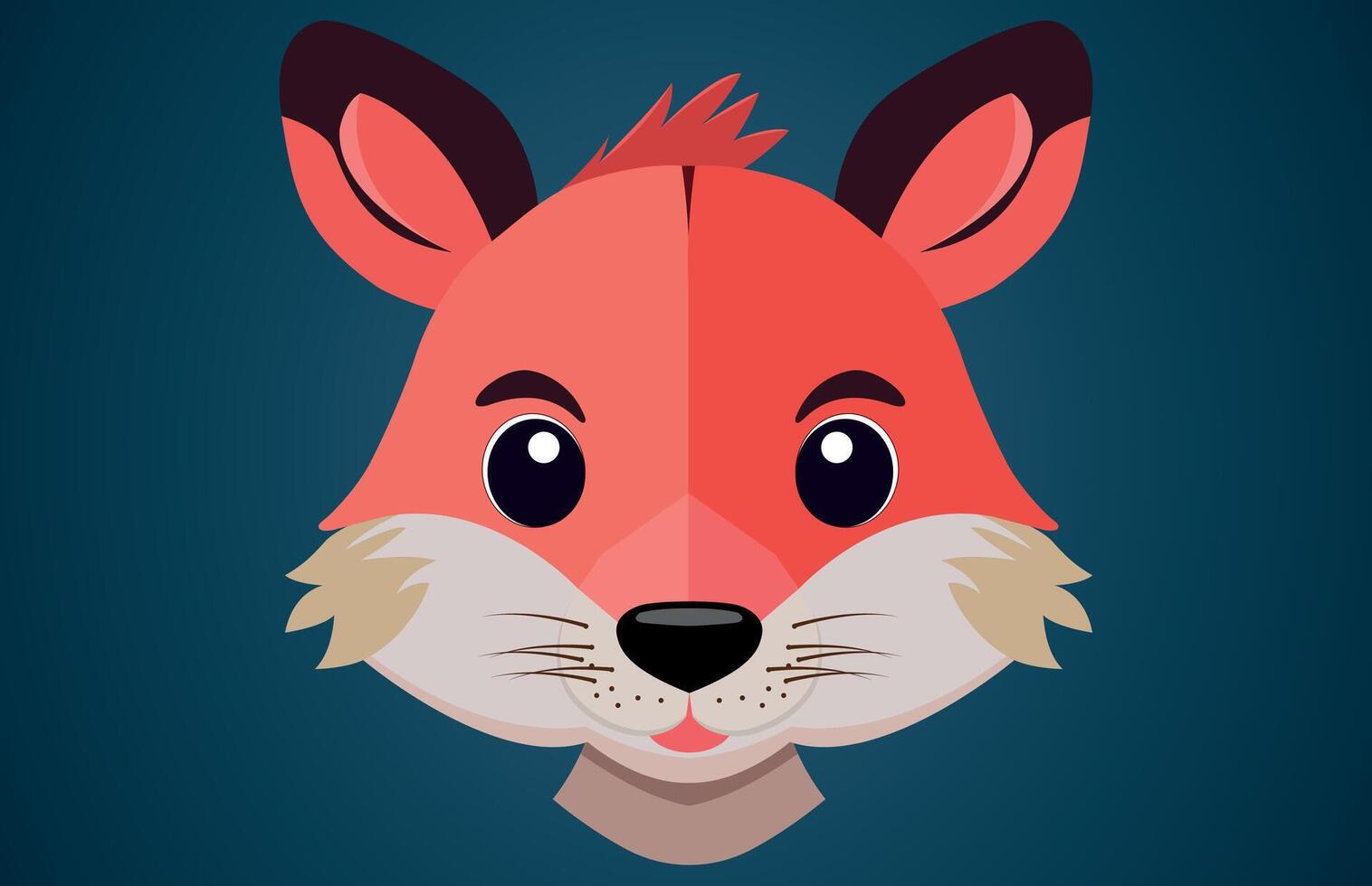 Cute animal cartoon face vector