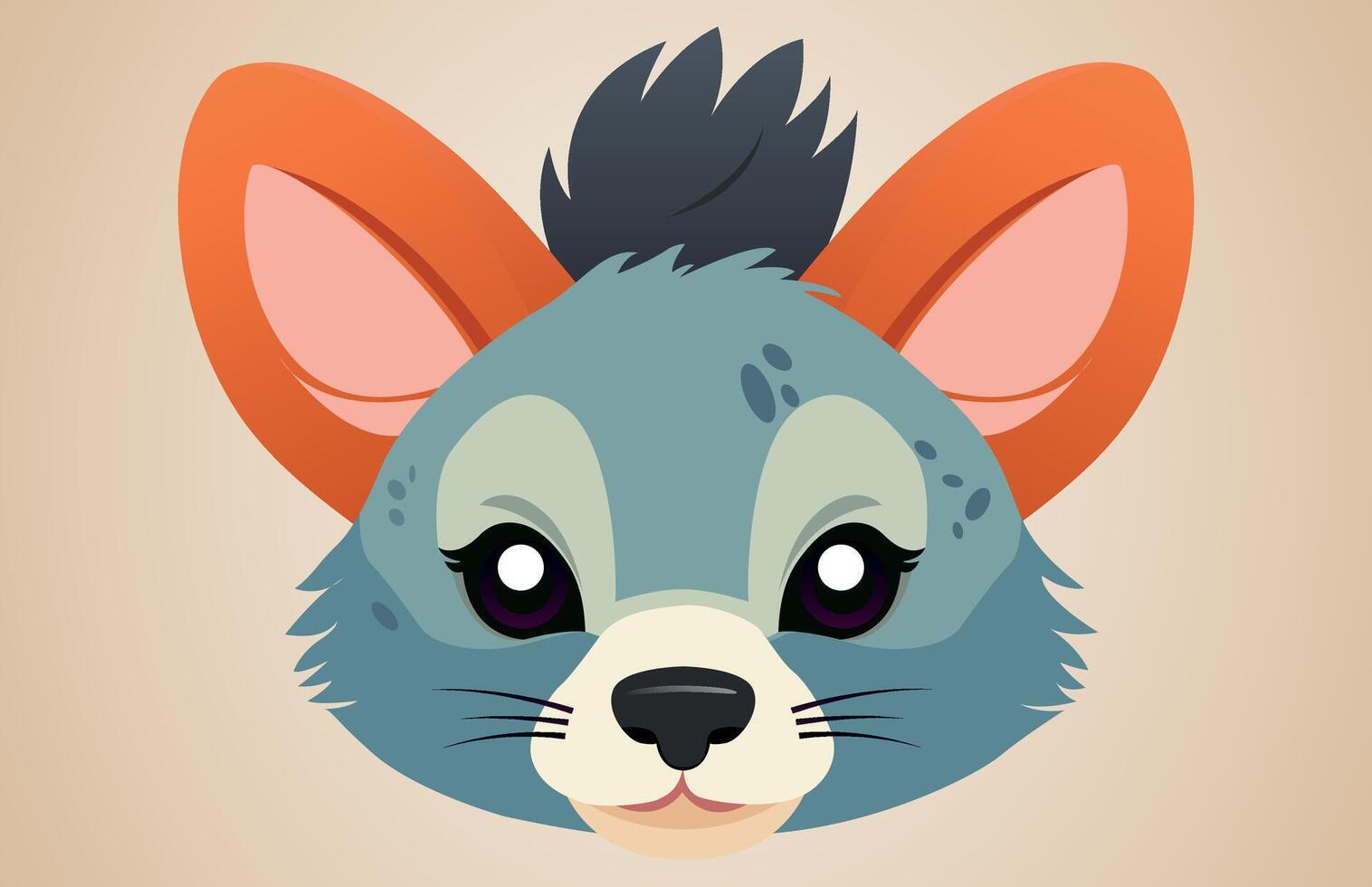 Cute animal cartoon face vector