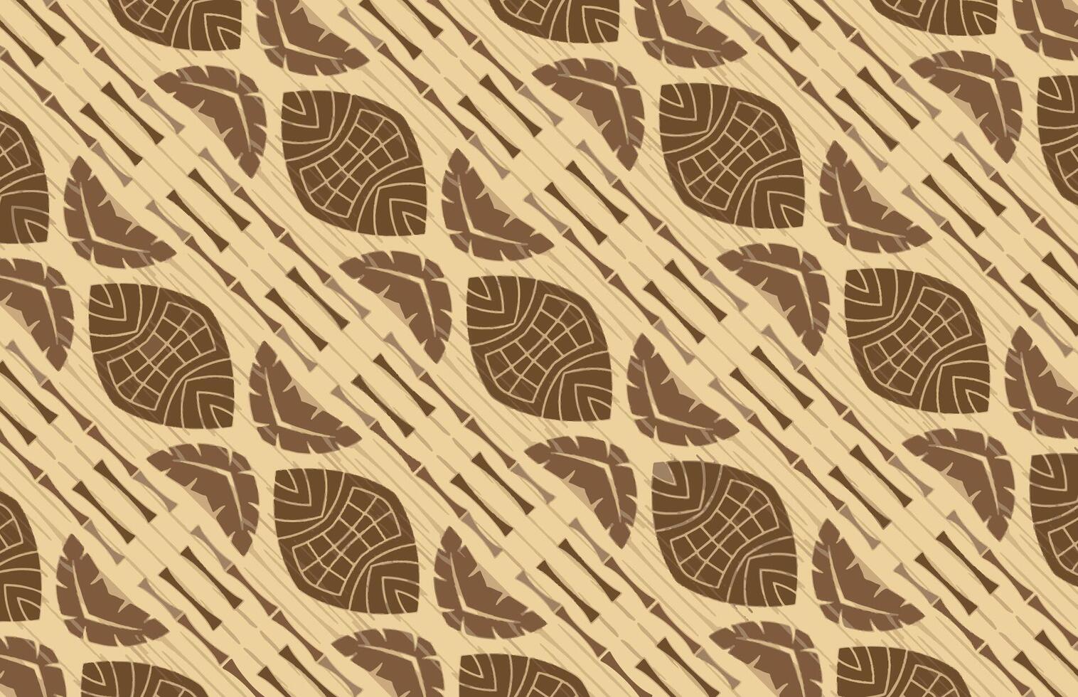 Brown Color Traditional Tribal Seamless Ethnic Pattern vector