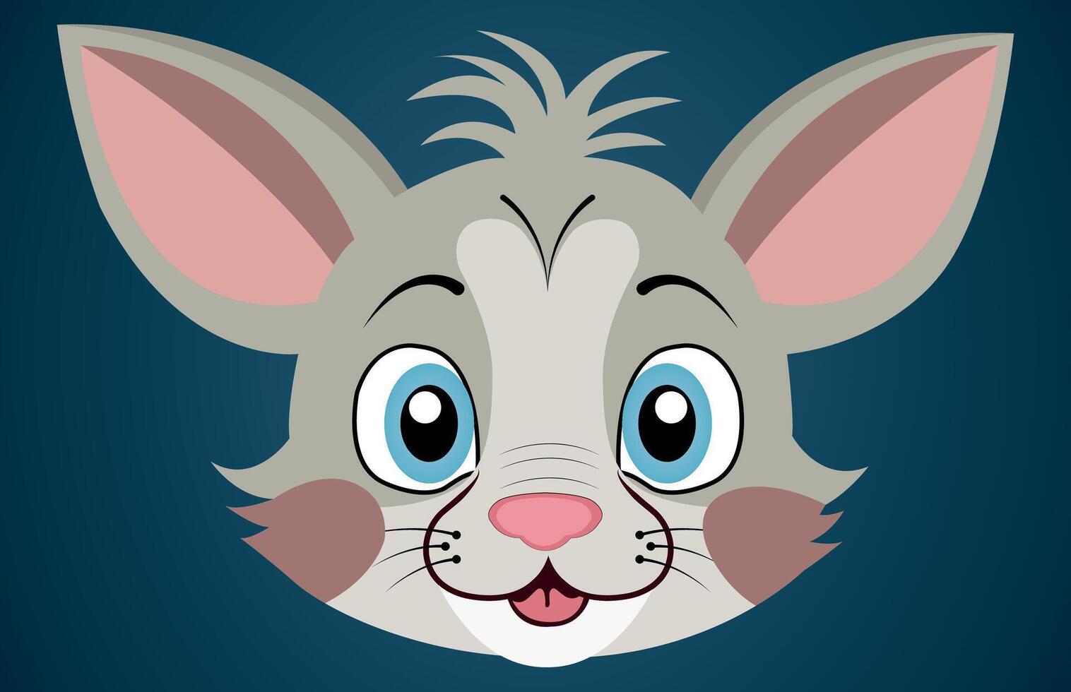 Cute animal cartoon face vector