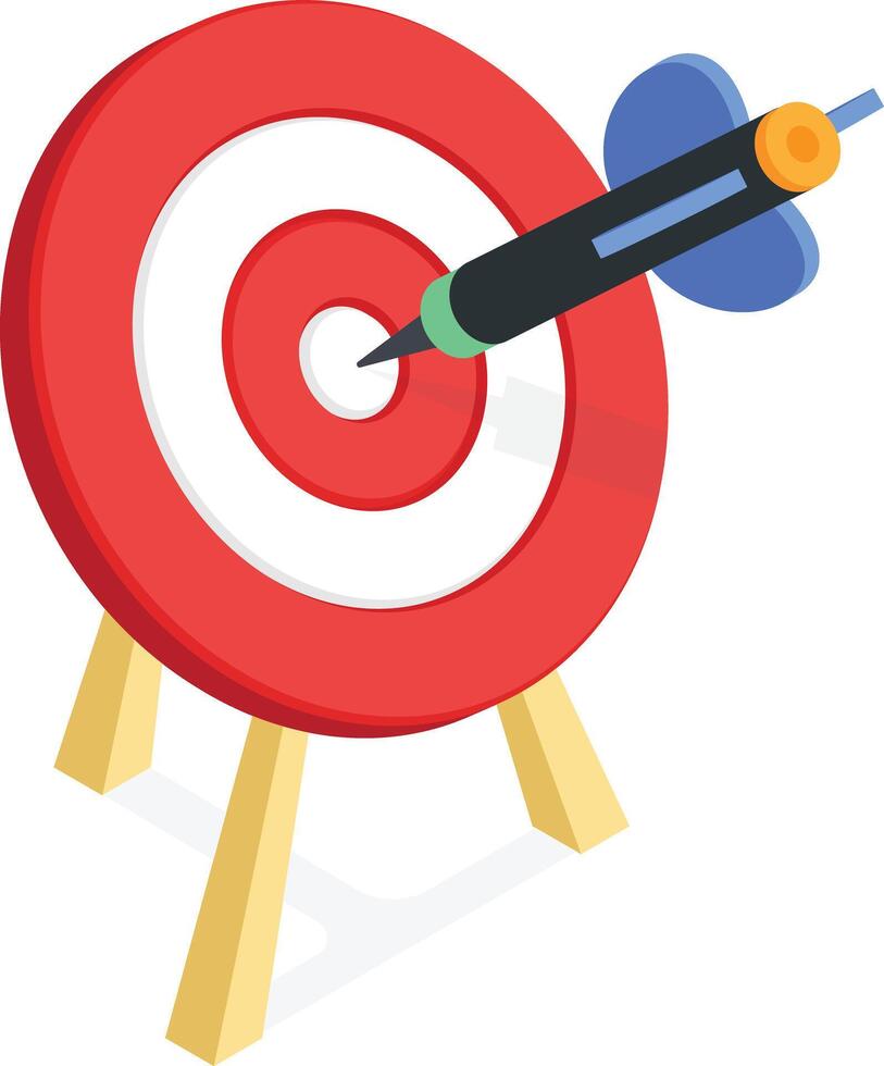 Bullseye Isometric Dartboard with Perfect Aim vector