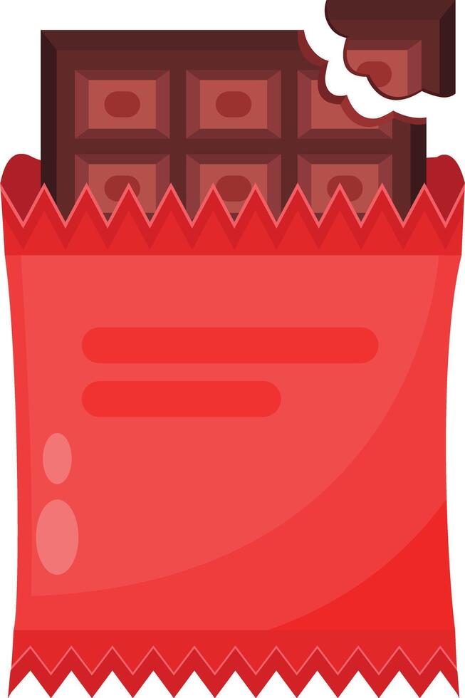 Unwrapped Chocolate Bar with a Bite vector