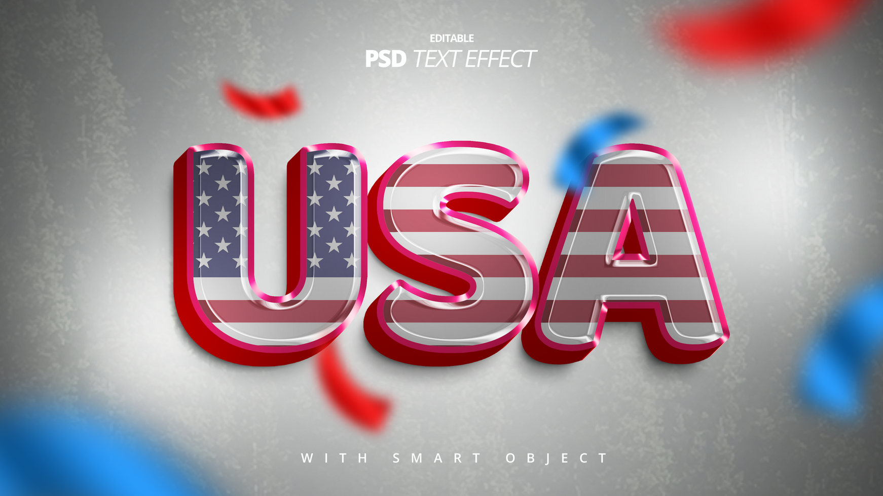 3d america editable text effect template design psd