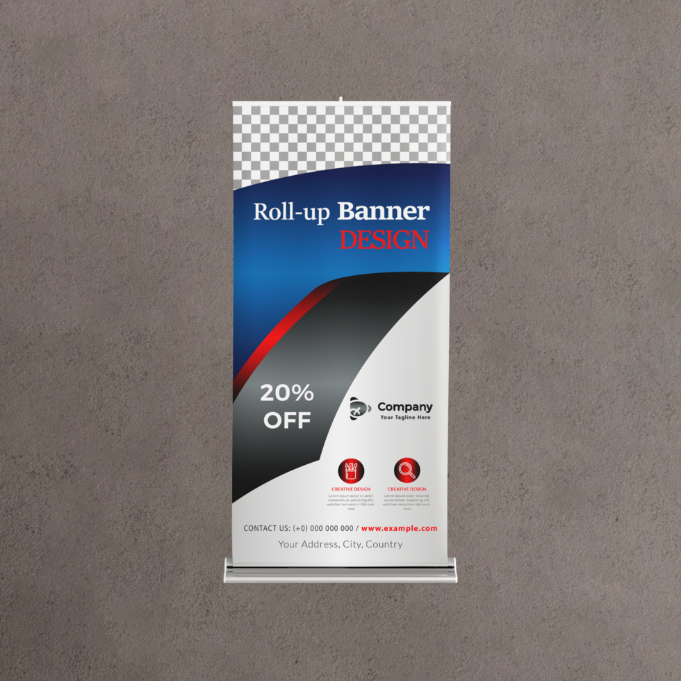 Business Roll up banner vertical template design for brochure business flyer. psd