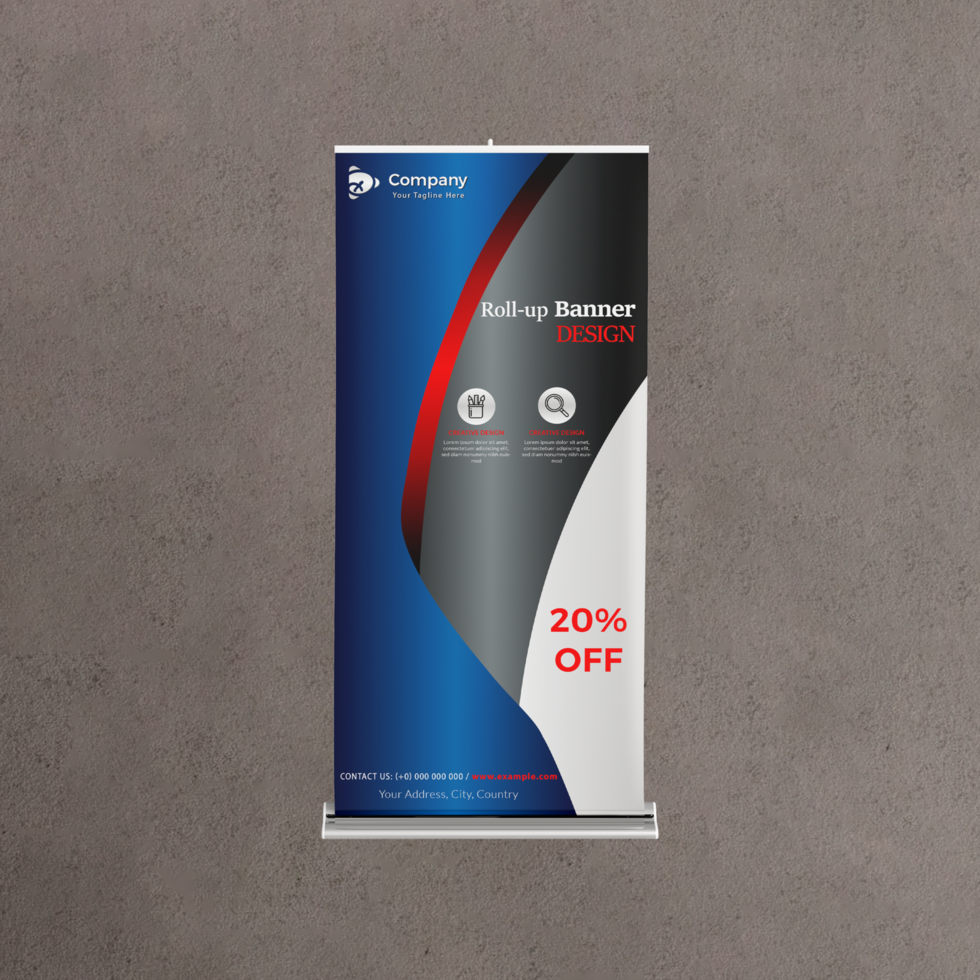 Business Roll up banner vertical template design for brochure business flyer. psd