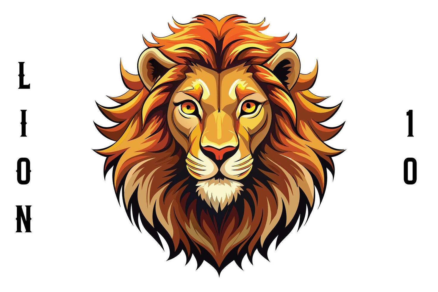 Lion Head Silhouette Illustration Design vector