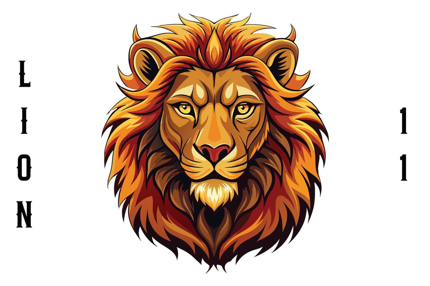 Lion Head Silhouette Illustration Design vector