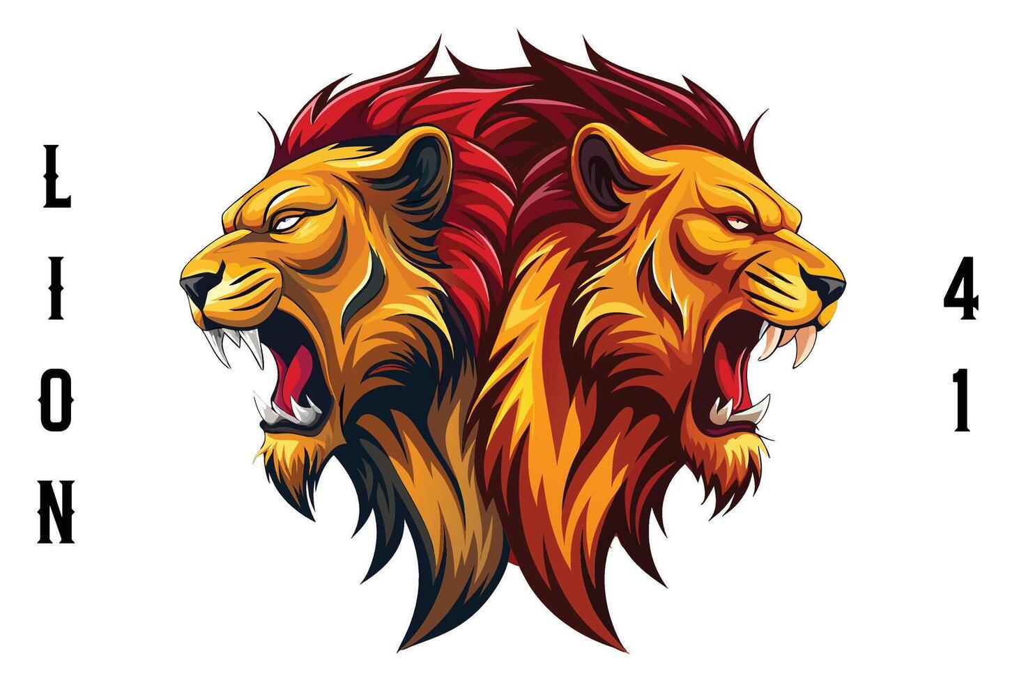 Lion Head Silhouette Illustration Design vector