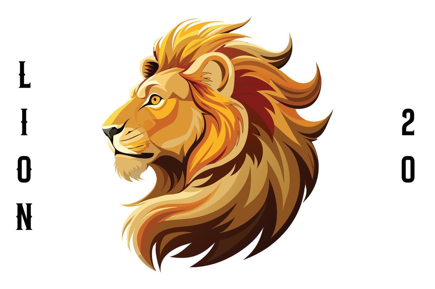 Lion Head Silhouette Illustration Design vector