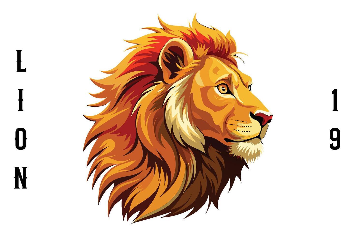 Lion Head Silhouette Illustration Design vector