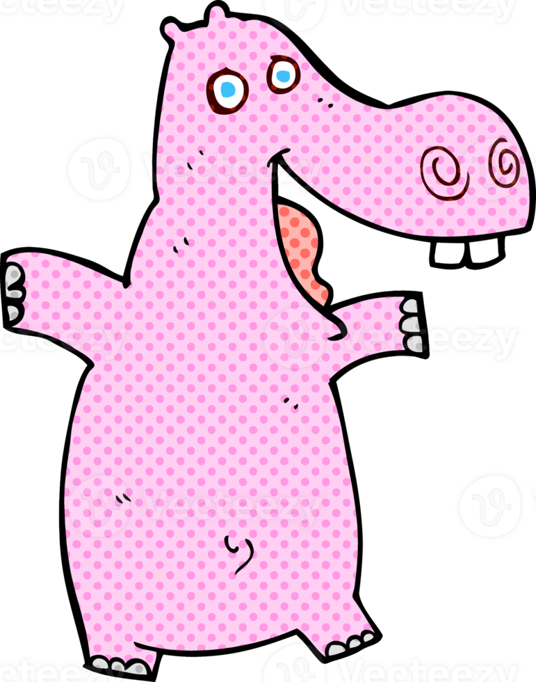 cartoon hippo drawing png
